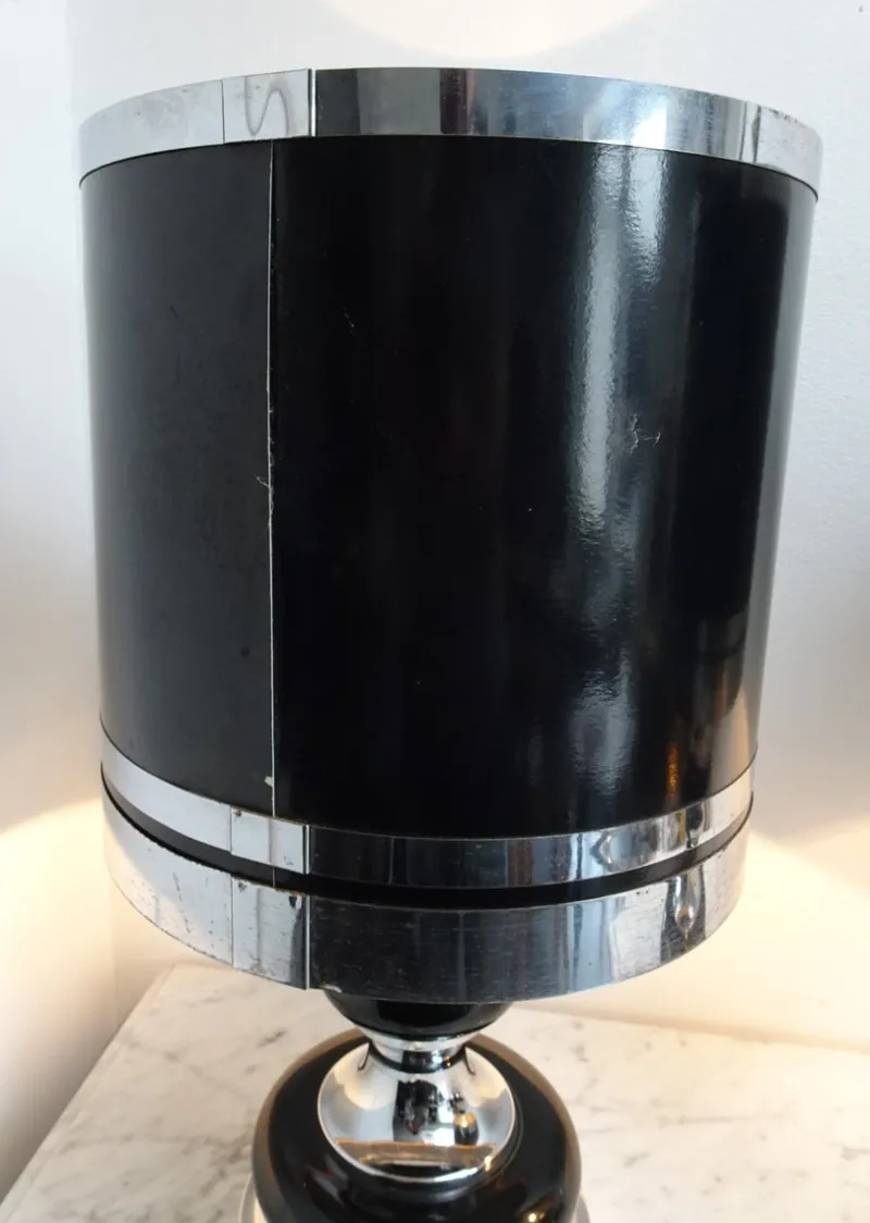 Pamono Vintage Space Age Chrome and Black Table Lamps from Massive, 1970s, Set of 2> Table Lamps