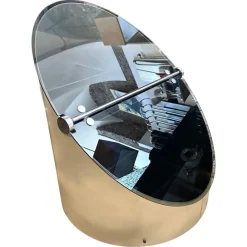 Online Pamono Vintage Space Age Steel and Glass Bar Cart by Claudio Salocchi for Luigi Sormani, 1970s