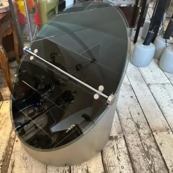 Online Pamono Vintage Space Age Steel and Glass Bar Cart by Claudio Salocchi for Luigi Sormani, 1970s