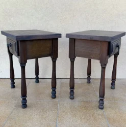 Pamono Vintage Spanish Bedside Tables with Drawer, 1940, Set of 2><noscript><img width=