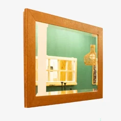 Pamono Vintage Spanish Beveled Mirror with Wooden Frame> Mirrors