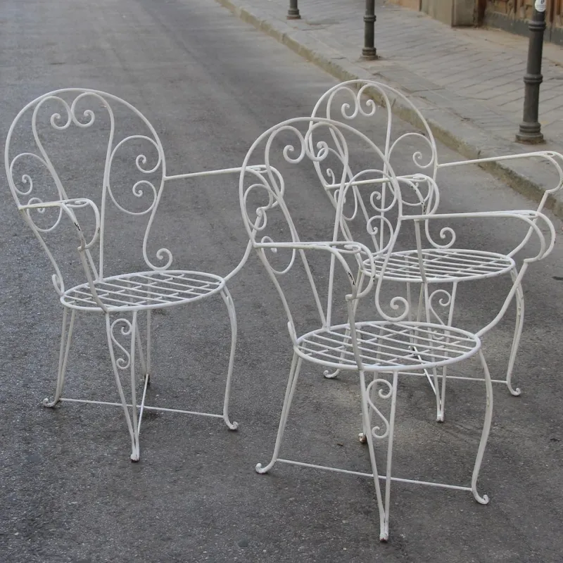 Pamono Vintage Spanish Garden Chairs, Set of 3> Garden Seating