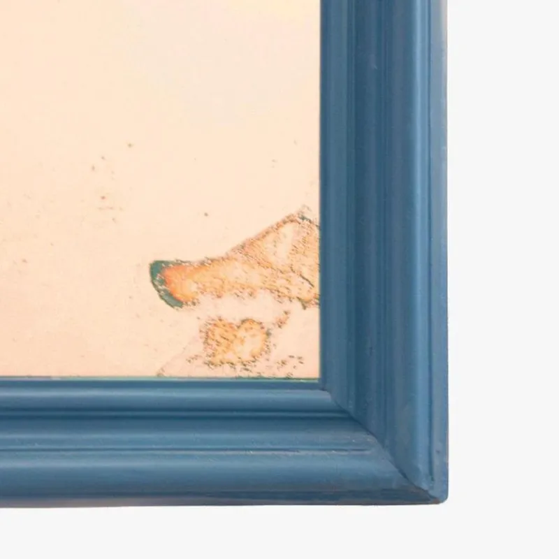 Pamono Vintage Spanish Mirror in Blue Wooden Frame, 1950s> Mirrors