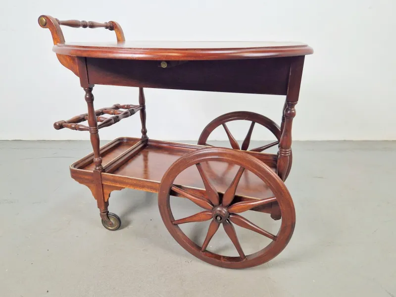 Hot Pamono Vintage Spindle Bar Cart in Wood, France, 1970s