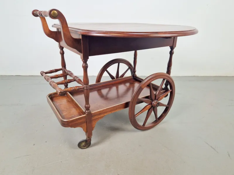 Hot Pamono Vintage Spindle Bar Cart in Wood, France, 1970s