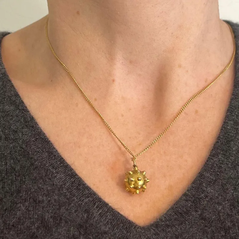 Best Pamono Vintage Sputnik Locket 18k Yellow Gold Charm Pendant, 1920s