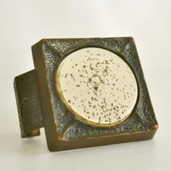 Discount Pamono Vintage Square Push Pull Door Handle in Bronze and Glass, 1960s