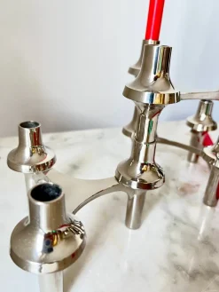 Pamono Vintage Stoff Nagel Modular Candleholder by BMF Zinc, 1970s, Set of 6><noscript><img width=