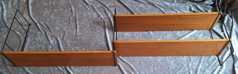 Pamono Vintage String Shelf with Teak Shelves by Kajsa & Nisse Strinning, 1970s> Shelves & Wall Units