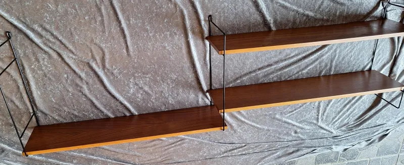 Pamono Vintage String Shelf with Teak Shelves by Kajsa & Nisse Strinning, 1970s> Shelves & Wall Units