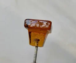 Pamono Vintage Swedish Amber Glass Knobs, 1960s, Set of 6