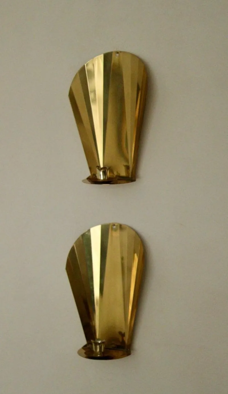 Online Pamono Vintage Swedish Brass Sconces, Set of 2