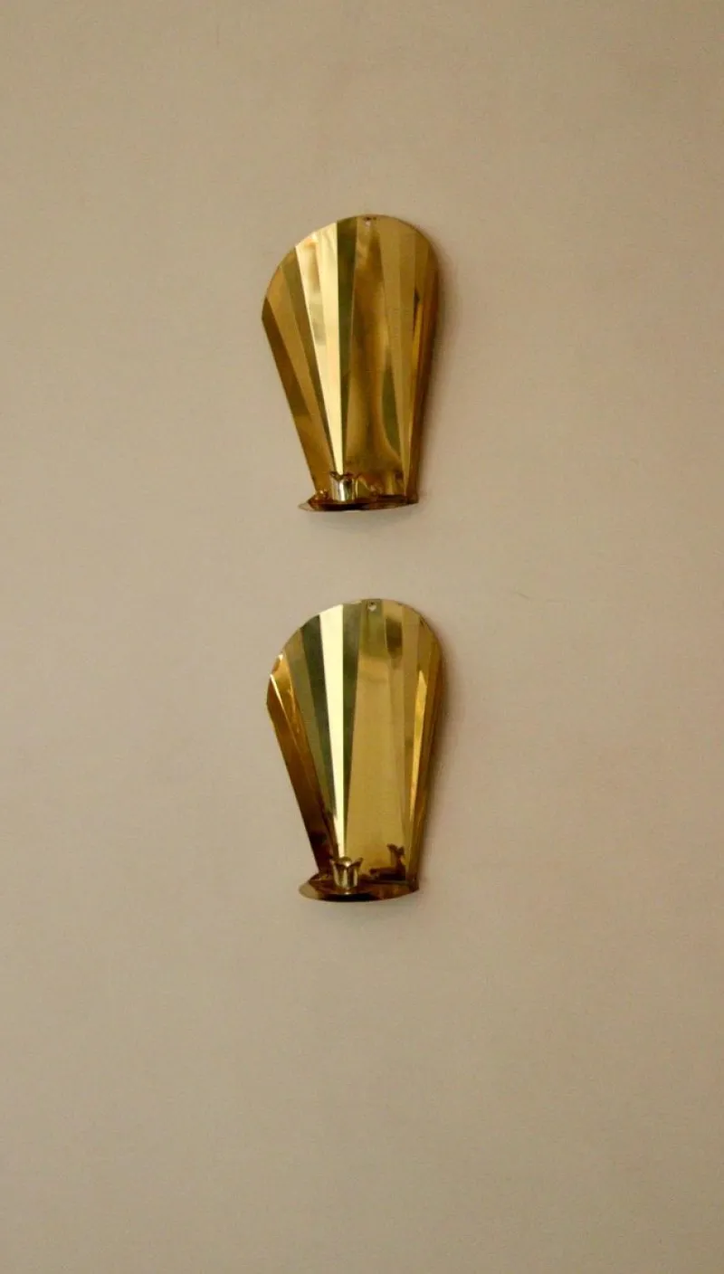 Online Pamono Vintage Swedish Brass Sconces, Set of 2
