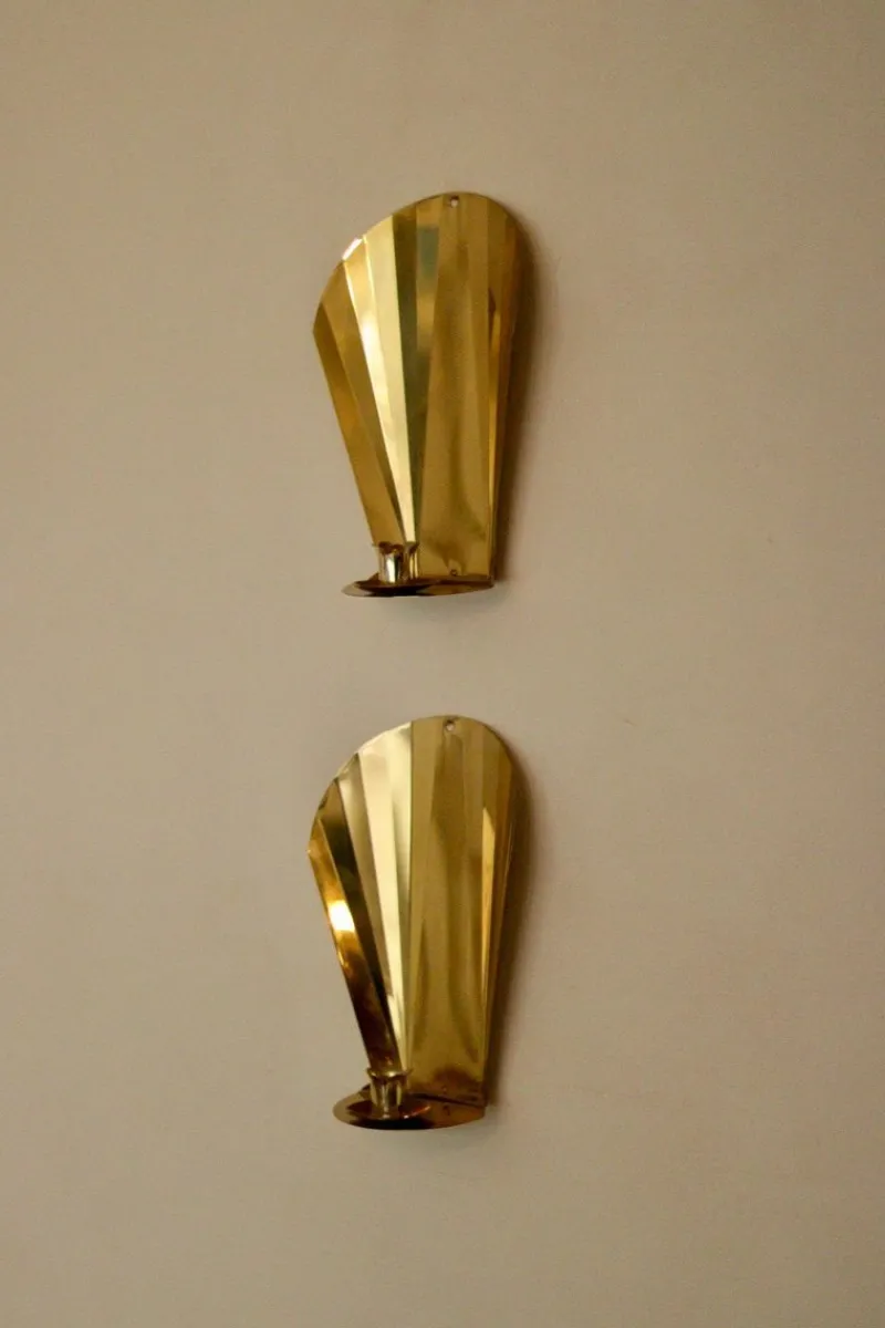 Online Pamono Vintage Swedish Brass Sconces, Set of 2