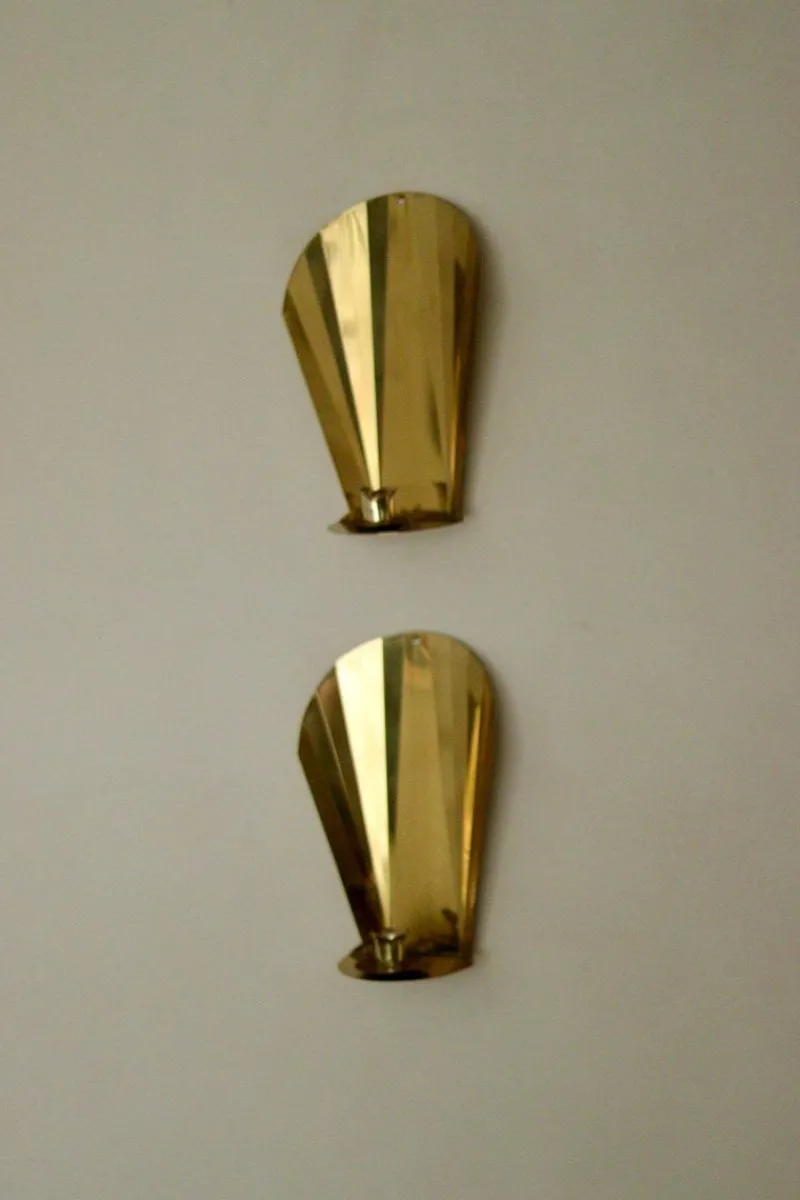 Online Pamono Vintage Swedish Brass Sconces, Set of 2