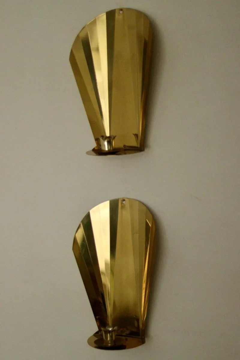 Online Pamono Vintage Swedish Brass Sconces, Set of 2