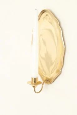 Pamono Vintage Swedish Brass Sconces, Set of 2><noscript><img width=