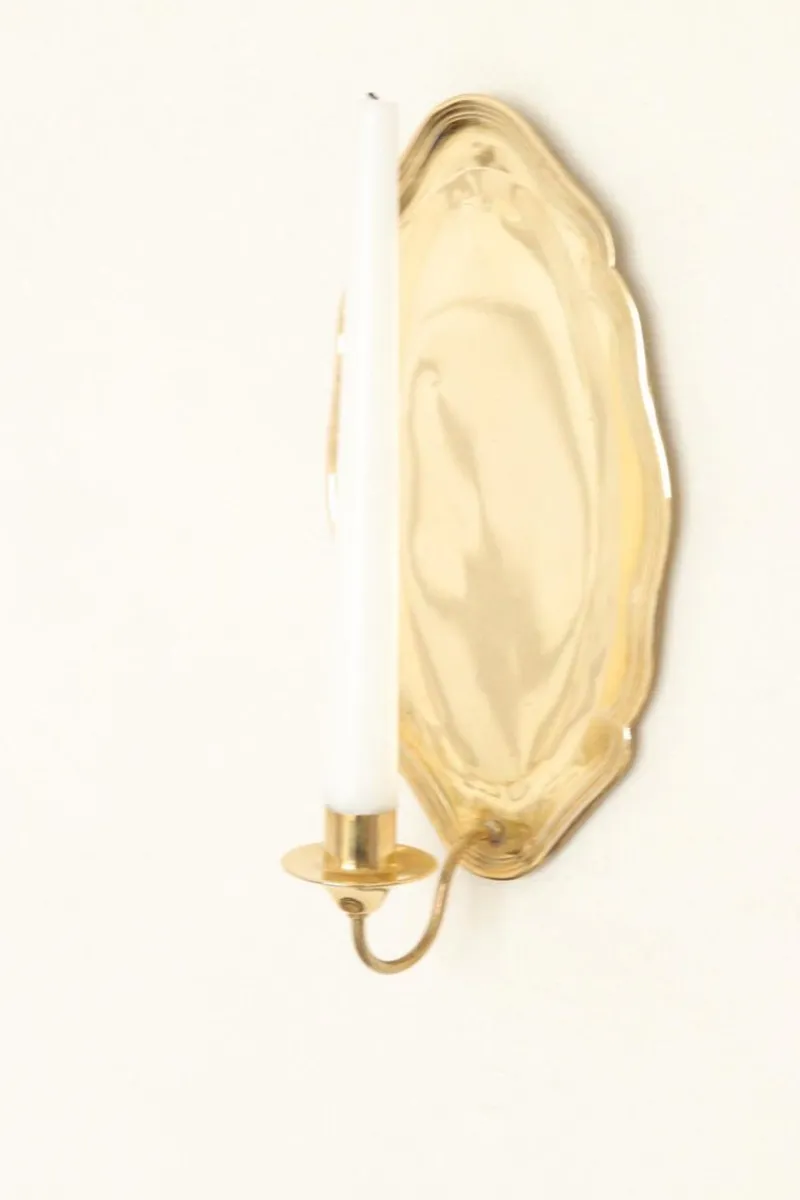 Pamono Vintage Swedish Brass Sconces, Set of 2> Candleholders