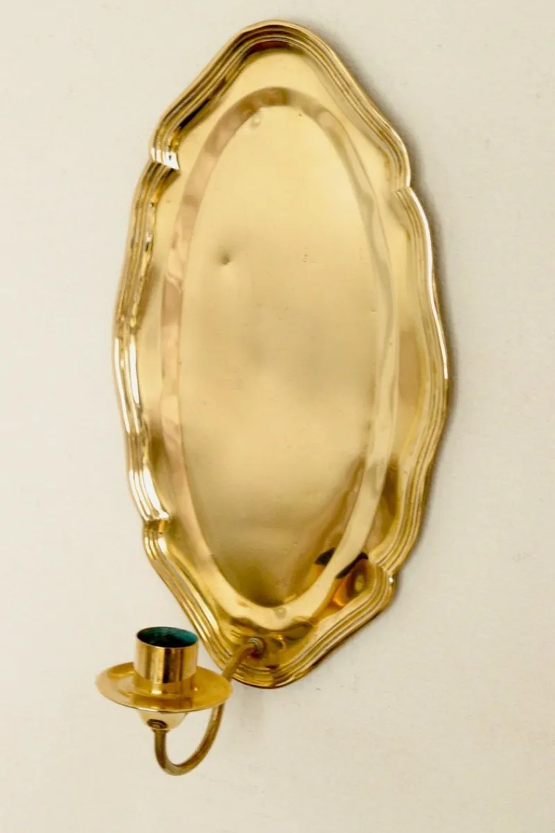 Pamono Vintage Swedish Brass Sconces, Set of 2> Candleholders