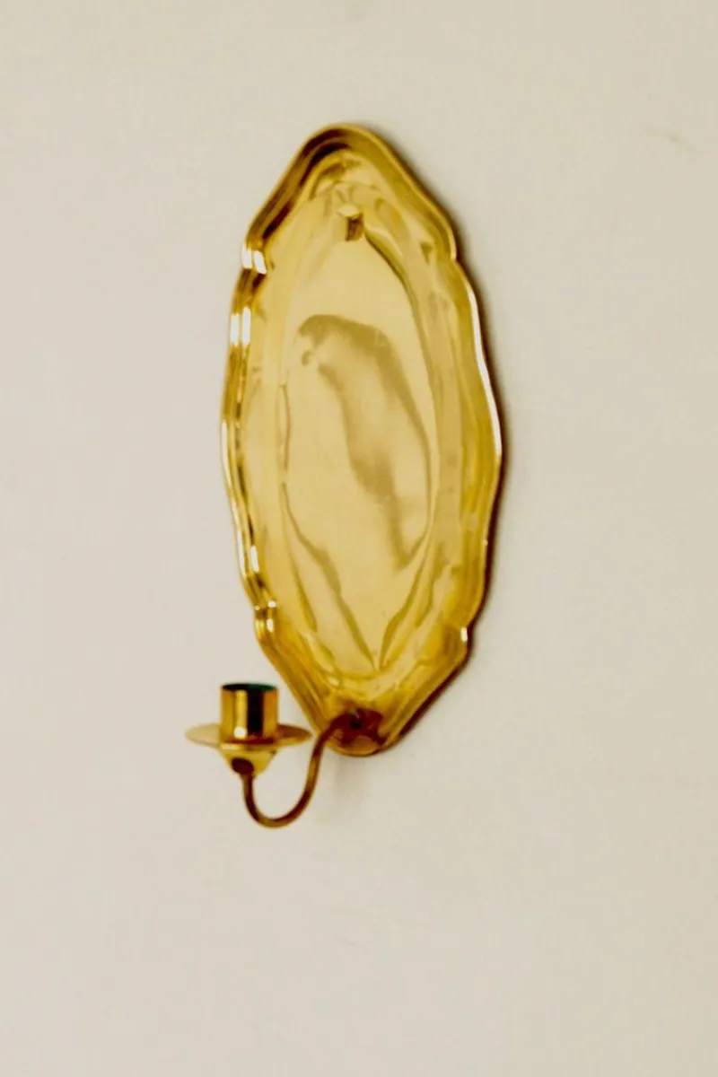 Pamono Vintage Swedish Brass Sconces, Set of 2> Candleholders