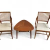 Sale Pamono Vintage Swedish Chairs and Triangular Coffee Table by Carl Malmsten for Bodafors, 1950s, Set of 3