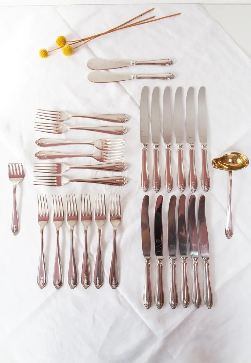 Best Pamono Vintage Swedish Gab Cutlery, 1930s, Set of 28