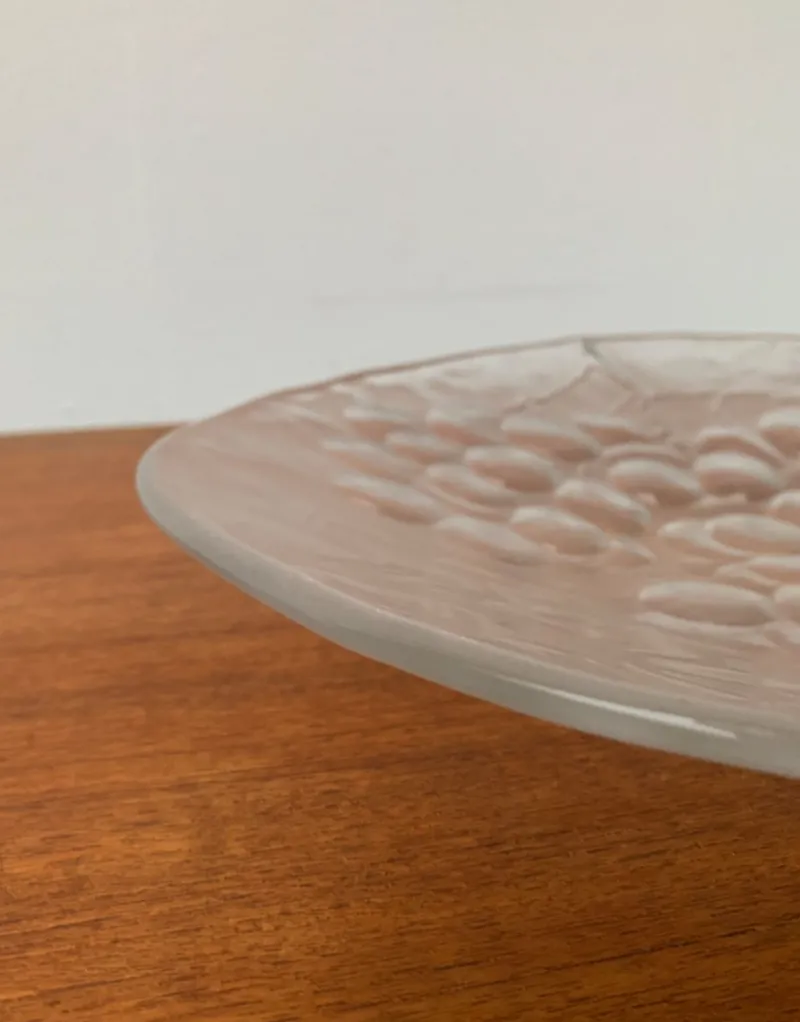 Clearance Pamono Vintage Swedish Glass Plate with Grape Decoration by Ann Wärff for Kosta Boda
