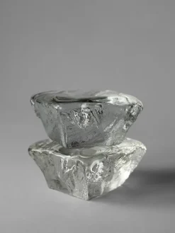 Outlet Pamono Vintage Swedish Ice Cube Candleholders by Göte Augustsson for Ruda Glassware, 1970, Set of 2
