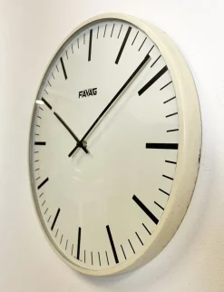 Hot Pamono Vintage Swiss Beige Wall Clock from Favag, 1970s