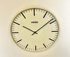 Hot Pamono Vintage Swiss Beige Wall Clock from Favag, 1970s