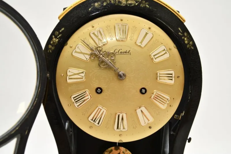 Pamono Vintage Swiss Hand-Painted Wall Clock from Le Castel, 1960s> Clocks