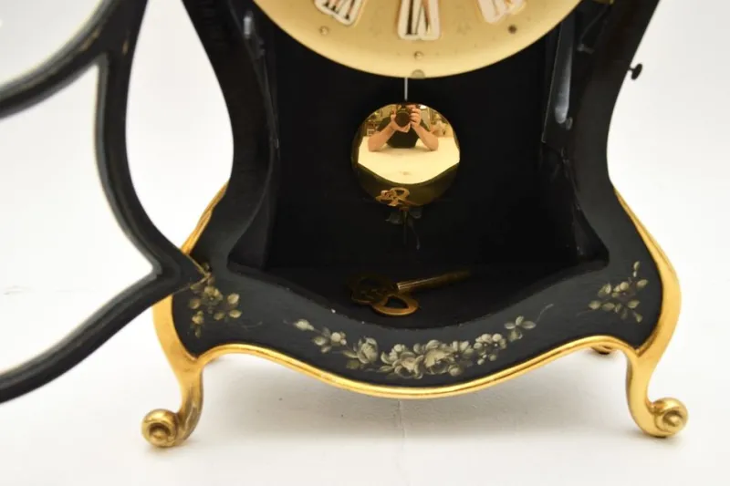 Pamono Vintage Swiss Hand-Painted Wall Clock from Le Castel, 1960s> Clocks