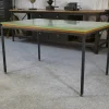 New Pamono Vintage Table in Glass and Black Lacquered Metal, 1960s