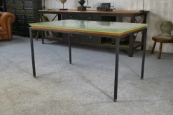 New Pamono Vintage Table in Glass and Black Lacquered Metal, 1960s