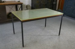New Pamono Vintage Table in Glass and Black Lacquered Metal, 1960s