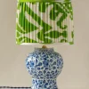 Pamono Vintage Table Lamp with Pleated Ikat Shade from Amitabha Studio