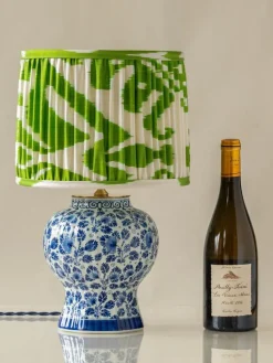 Pamono Vintage Table Lamp with Pleated Ikat Shade from Amitabha Studio