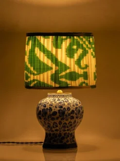 Pamono Vintage Table Lamp with Pleated Ikat Shade from Amitabha Studio