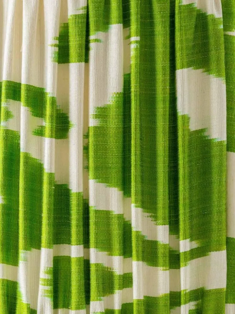 Pamono Vintage Table Lamp with Pleated Ikat Shade from Amitabha Studio
