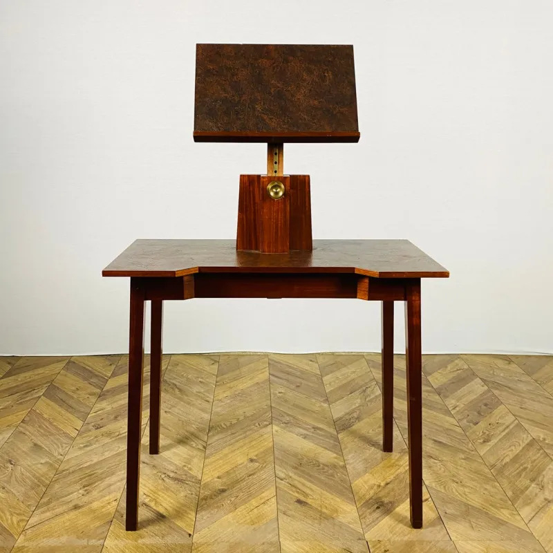 Clearance Pamono Vintage Table with Height Adjustable Lectern Stand