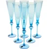 Pamono Vintage Tall Flutes in Murano Glass by Cenedese, 1950, Set of 6> Glassware