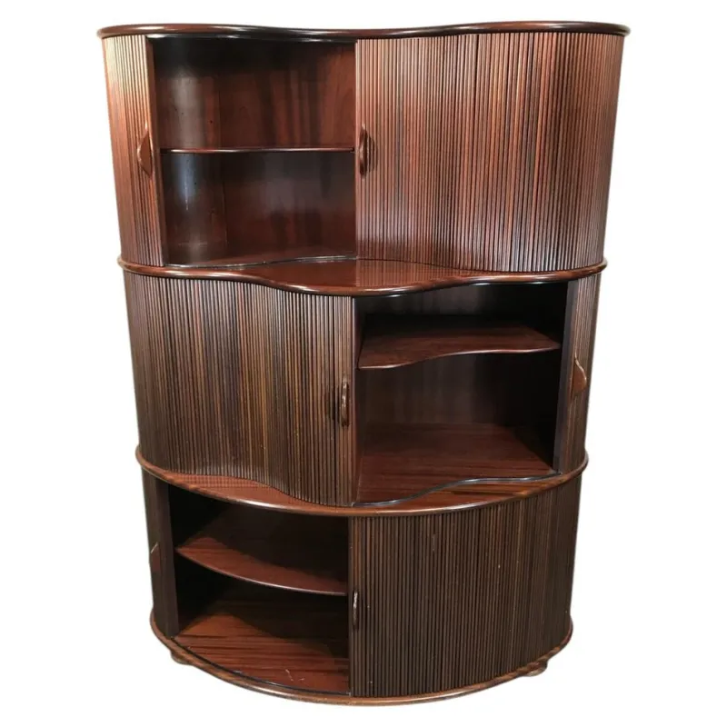 Pamono Vintage Tambour Door Cabinet attributed to Robert and Trix Haussmann, 1977> Cabinets & Wardrobes