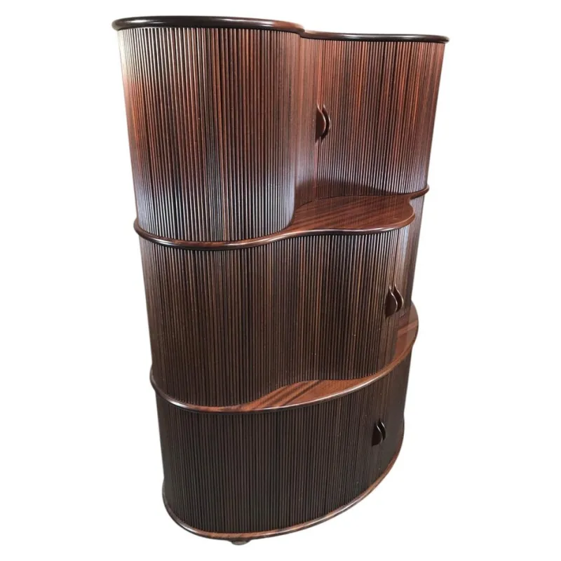 Pamono Vintage Tambour Door Cabinet attributed to Robert and Trix Haussmann, 1977> Cabinets & Wardrobes
