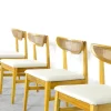 Pamono Vintage Teak and Cane Bergere Chairs, Set of 4> Side Chairs & Dining Chairs