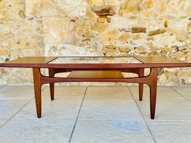Clearance Pamono Vintage Teak and Glass Coffee Table from G-Plan, 1960s