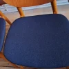 Pamono Vintage Teak Dining Chairs with Navy Blue Covers, 1960s, Set of 6> Side Chairs & Dining Chairs