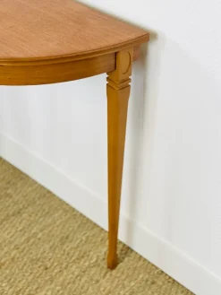 Discount Pamono Vintage Teak Half-Moon Console Table by Legate Furniture, 1970s