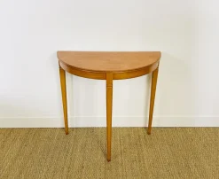 Discount Pamono Vintage Teak Half-Moon Console Table by Legate Furniture, 1970s