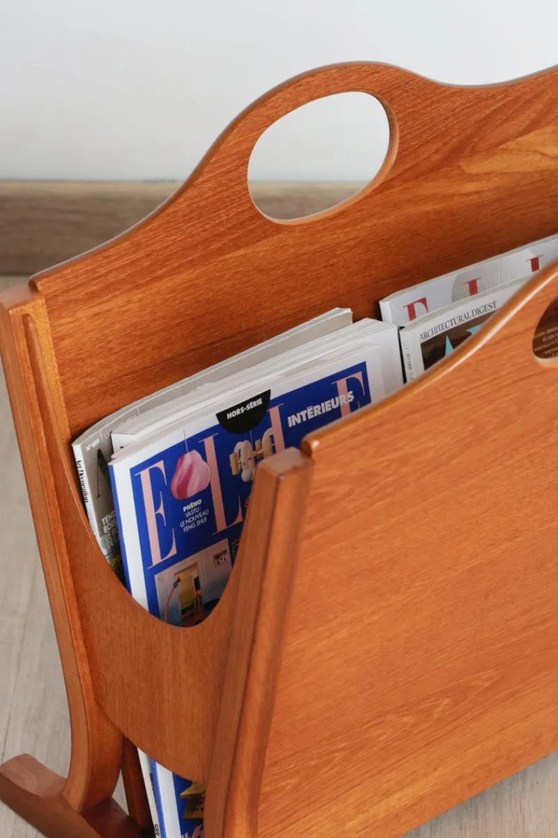 Pamono Vintage Teak Magazine Rack by Parker Knoll, 1960s> Magazine Racks
