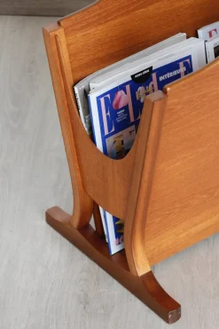 Pamono Vintage Teak Magazine Rack by Parker Knoll, 1960s><noscript><img width=